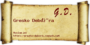 Gresko Debóra névjegykártya